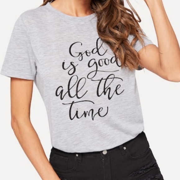 Tops - Gray Black Print Tee